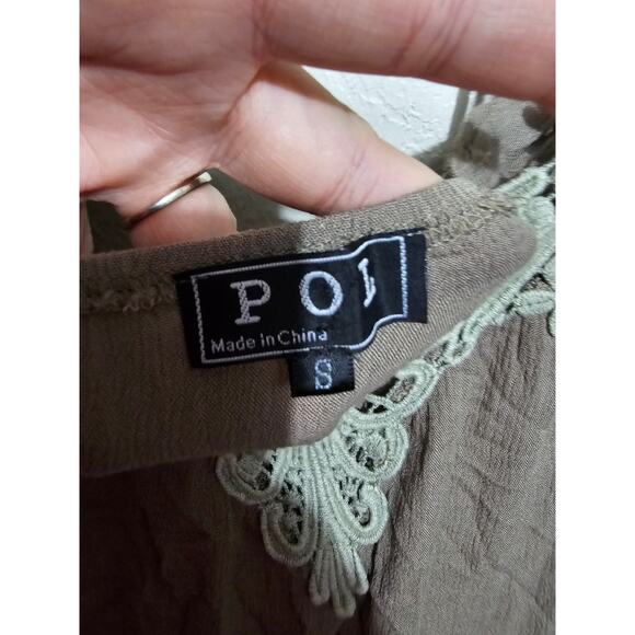 POL Peasant Blouse Womens Size Small Boho Top Split Open Balloon Sleeves (823) - Picture 5 of 6